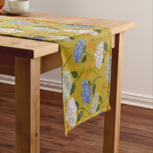 Beautiful,Pastel colour Hydrangea & Wildflower Short Table Runner