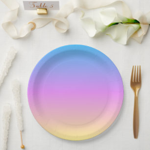 beautiful pastel dream colours gradient blur paper plate