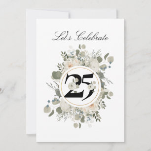 Beautiful Pastel Floral 25th ANNIVERSARY Invitation