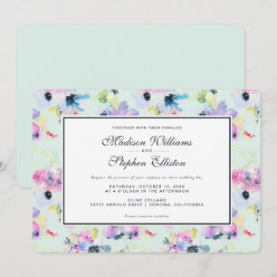 Beautiful Pastel Floral Watercolor - Wedding Invitation