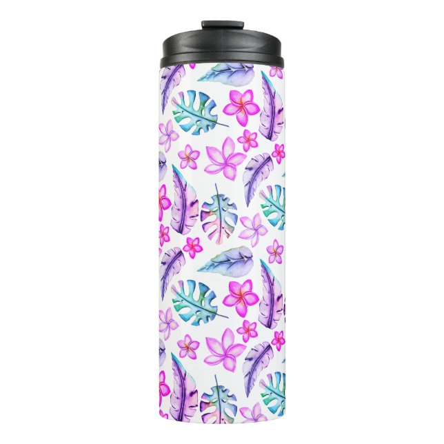 Beautiful Pastel Flowers And Leave Thermal Tumbler (Front)