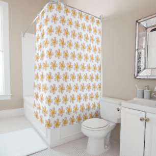 Beautiful Pastel Frangipani Plumeria Flowers Showe Shower Curtain