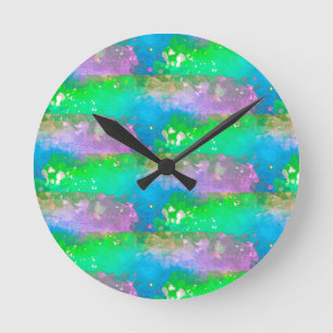Beautiful Pastel Pattern Round Clock