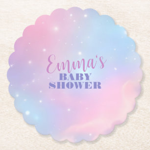 Beautiful Pastel Pink Lavender Cosmic Galaxy Paper Coaster