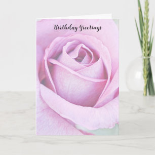 Beautiful Pastel Purple Rose Birthday Card