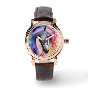 Beautiful Pastel Unicorn Horse Triptych Watch
