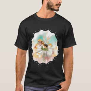 Beautiful Pastel Watercolor Bumble Bee Pollinating T-Shirt