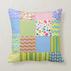 Beautiful patchwork design cushion