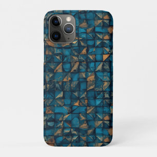 Beautiful Patchwork "Look" in Dark Teal iPhone 11 Pro Case