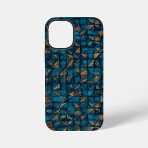 Beautiful Patchwork "Look" in Dark Teal iPhone 12 Mini Case