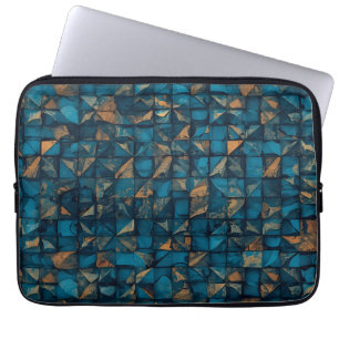Beautiful Patchwork "Look" in Dark Teal Laptop Sleeve