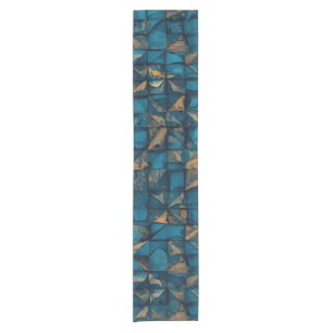 Beautiful Patchwork "Look" in Dark Teal Short Table Runner