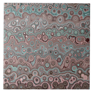 Beautiful pattern brown pink blue turquoise M2  Tile