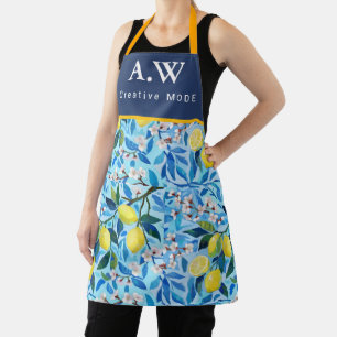 Beautiful Pattern of Vibrant Lemons Personalized Apron