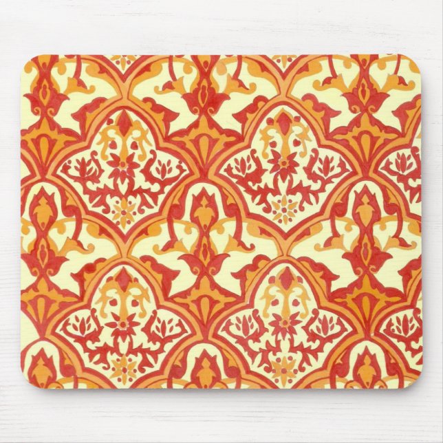 BEAUTIFUL PATTERN - Red & Orange Mouse Mat (Front)