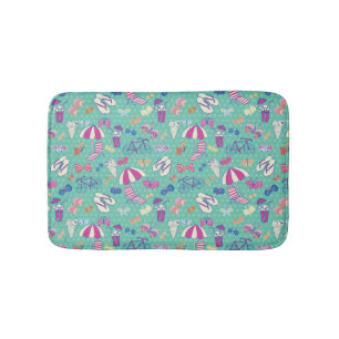 Beautiful Pattern With Summer Elements Bath Mat