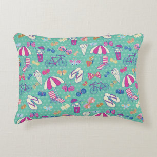 Beautiful Pattern With Summer Elements Decorative Cushion