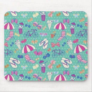 Beautiful Pattern With Summer Elements Mouse Mat