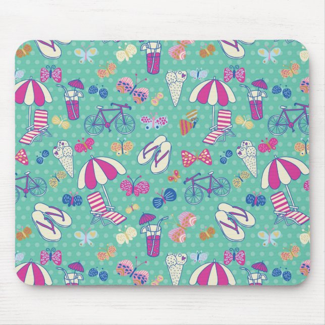 Beautiful Pattern With Summer Elements Mouse Mat (Front)
