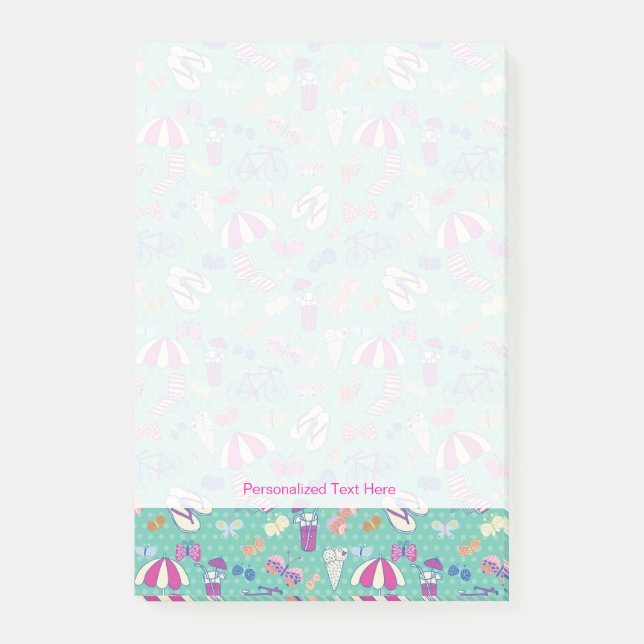 Beautiful Pattern With Summer Elements Post-it Notes (Front)