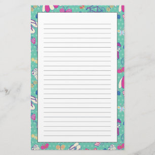Beautiful Pattern With Summer Elements Stationery