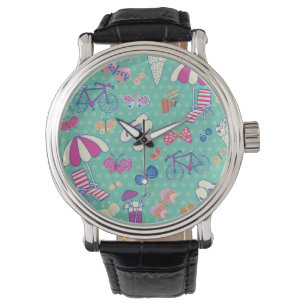 Beautiful Pattern With Summer Elements Watch