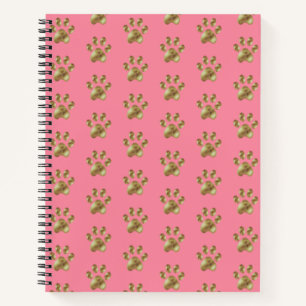Beautiful Paw Pattern on Pink Notebook