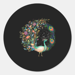 Beautiful Pea _ Colourful Bird _ Pea Feathers  Classic Round Sticker