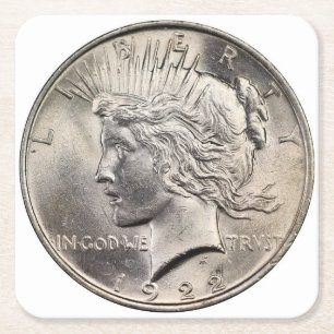 Beautiful Peace Dollar Coaster Set