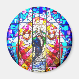 Beautiful Peaceful Colourful painted glass Angels Magnet