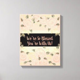 Beautiful Peach and Pink Shabby Chic Designer Canvas Print