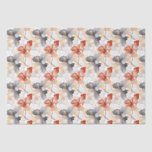 Beautiful Peach Blue Floral Tissue Paper