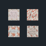 Beautiful Peach Red Floral Romantic Wedding Stone Magnet<br><div class="desc">Beautiful Feminine Peach Red and White Floral wedding sentimental romance love personalise</div>