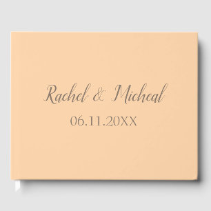 Beautiful Peach Theme Wedding Guest Book