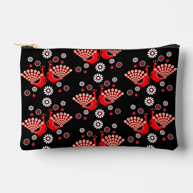 Beautiful Peacock Art  Accessory Pouch (Front)