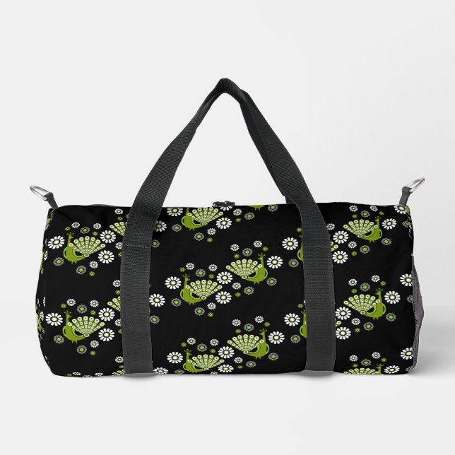Beautiful Peacock Art Duffle Bag (Front)