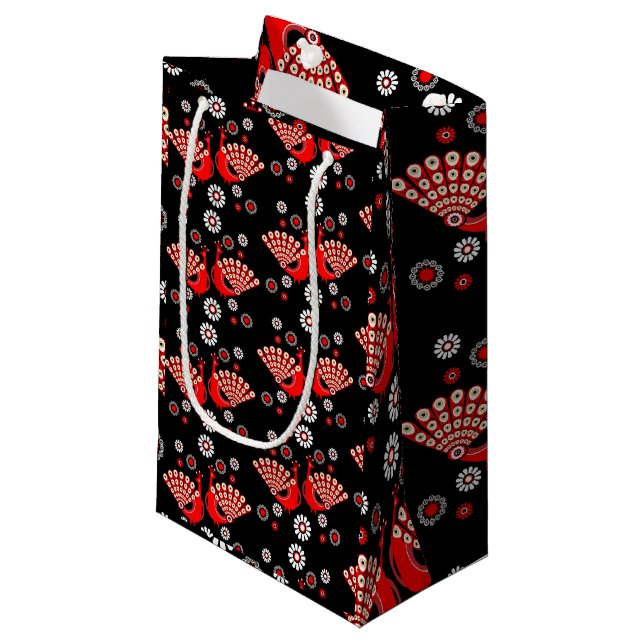 Beautiful Peacock Art  Small Gift Bag (Front Angled)