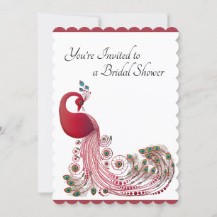 Beautiful Peacock Bridal Shower Invitation