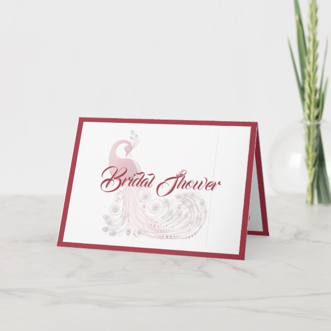 Beautiful Peacock Bridal Shower Invitation (Front)