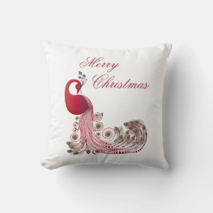 Beautiful Peacock Christmas Cushion