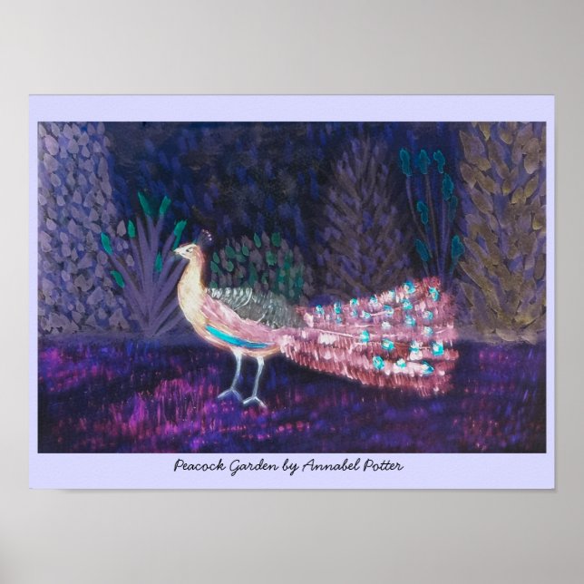 Beautiful Peacock Colourful Art Poster (Front)