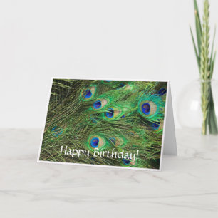 Beautiful Peacock Customisable Birthday Postcard