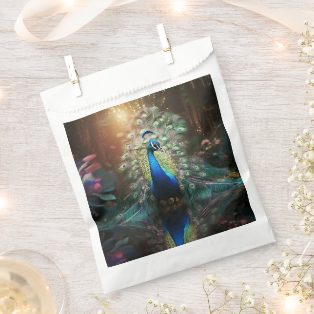Beautiful Peacock  Favour Bags (Clipped)