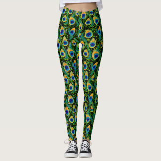 Beautiful Peacock Feather Animal Print Planner Leggings
