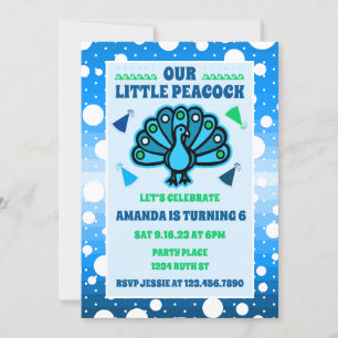 Beautiful Peacock Feather Birthday Invitation