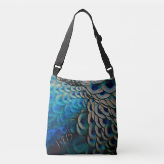 Beautiful Peacock Feather Eye Plumes Cluster Crossbody Bag