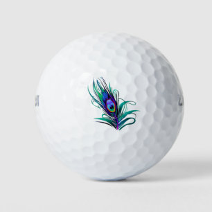 Beautiful Peacock Feather Golf Balls