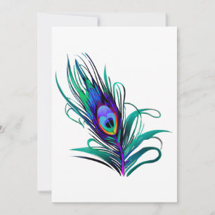 Beautiful Peacock Feather Holiday Card