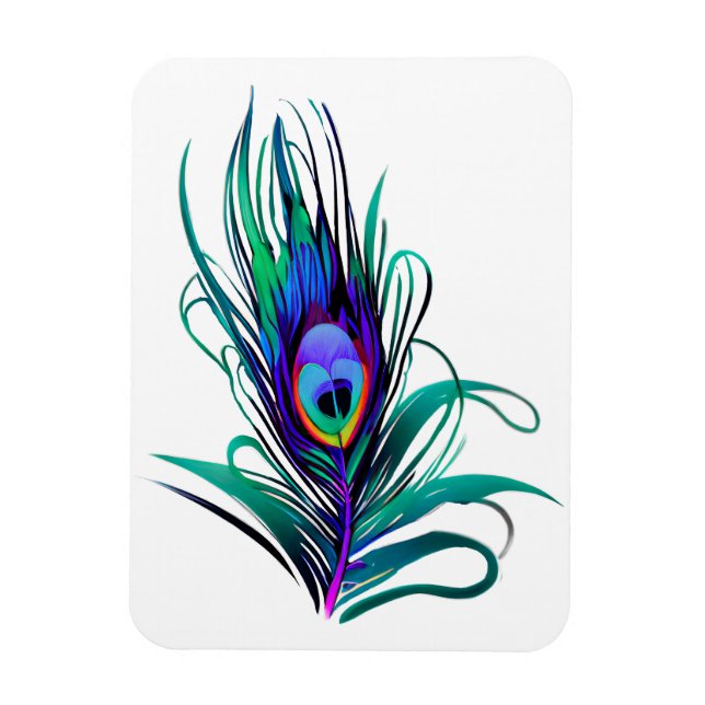 Beautiful Peacock Feather Magnet (Vertical)