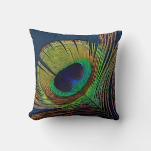 beautiful peacock feather original photo art cushion